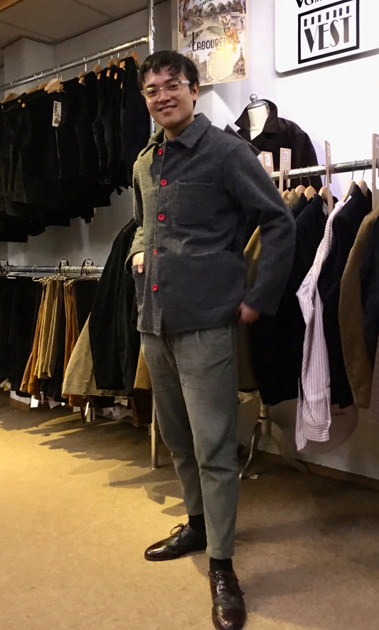 Natuurlijk wollen werkjasje 3-pocket