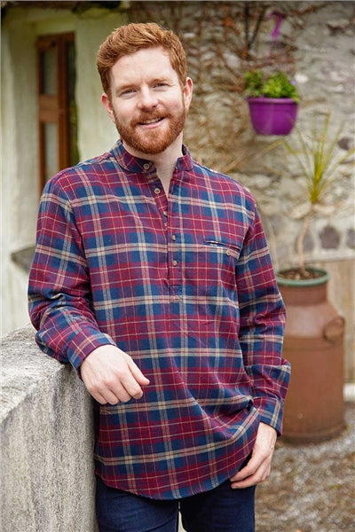 Traditioneel flanellen grandfather shirt