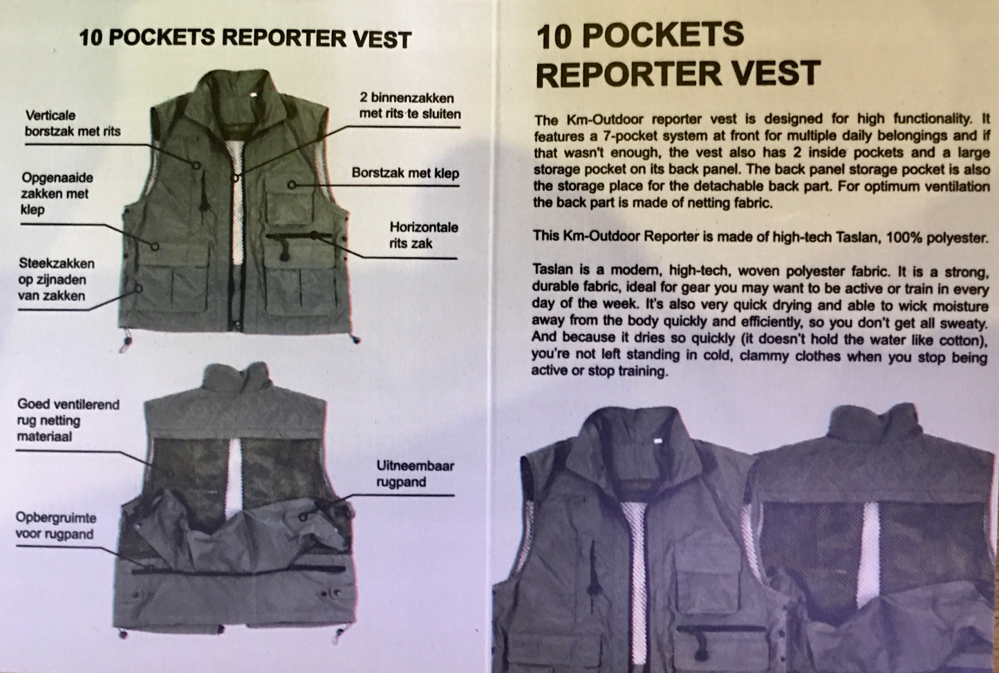 Tropen reportervest /10-pocket-vest